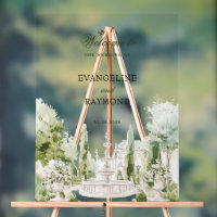 Elegant Watercolor Manor Garden Wedding
