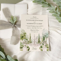 Elegant Watercolor Manor Garden Wedding