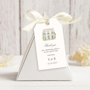 Elegant Watercolor Manor Rococo Wedding Gift Tags