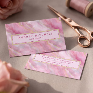 Elegant Watercolor Marble Business Card