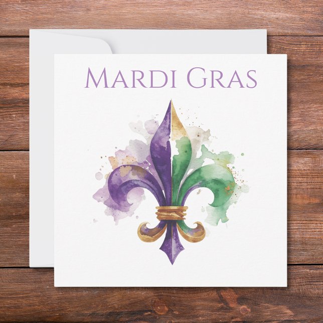 Elegant Watercolor Mardi Gras  Invitation (Creator Uploaded)