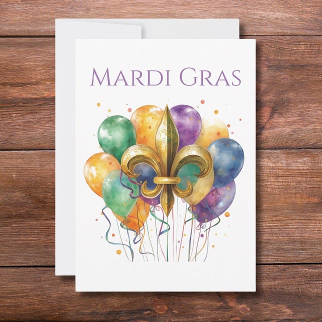 Elegant Watercolor Mardi Gras  Invitation (Creator Uploaded)
