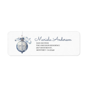 Elegant Watercolor Merry Christmas baby shower Return Address Label