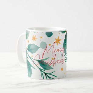 Elegant Watercolor Merry Christmas  Coffee Mug