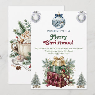 Elegant Watercolor Merry Christmas Holiday Card
