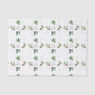 Elegant Watercolor Merry Christmas Tissue Paper