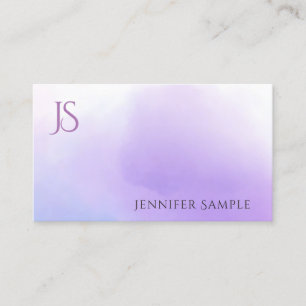 Elegant Watercolor Monogram Simple Modern Template Business Card