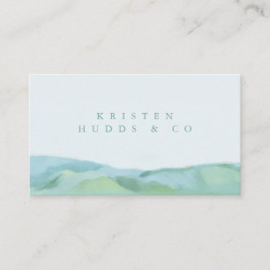 Elegant Watercolor Mountains Business Card