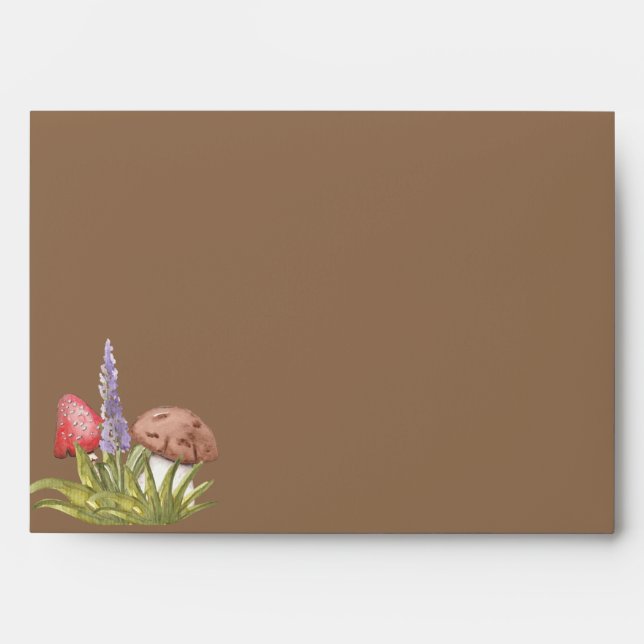 Elegant Watercolor Mushroom Woodland  Envelope (Front)