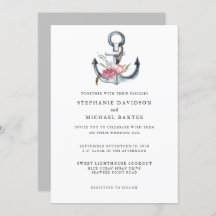 Elegant Watercolor Nautical Anchor Greenery
