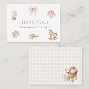 Elegant Watercolor Nursery Girl Beige  Pink Toys   Card