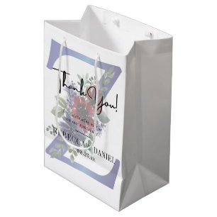 elegant watercolor of a Red & blue floral bouquet Medium Gift Bag