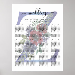 elegant watercolor of a Red & blue floral bouquet Poster