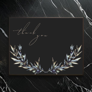 Elegant Watercolor Olive Branch Thank You Card