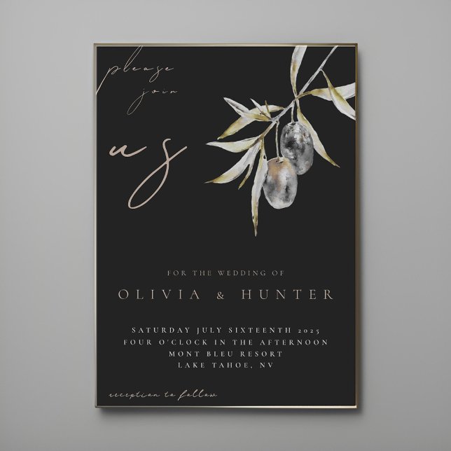 Elegant Watercolor Olive Branch Wedding Invitation (Creator Uploaded)