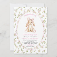 Elegant Watercolor One 1st Birthday some bunny Gi