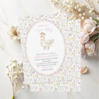 Elegant Watercolor One 2nd Birthday silly goose B
