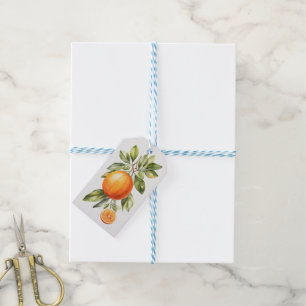 Elegant Watercolor Orange Gift Tag