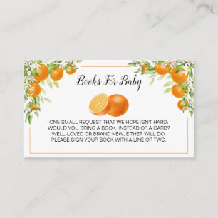 Elegant watercolor oranges & flower Books for Baby Enclosure Card