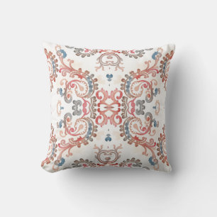 Elegant Watercolor Paisley Throw Pillow