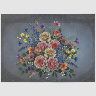 Elegant Watercolor Pastel Flowers Decoupage Tissue Paper