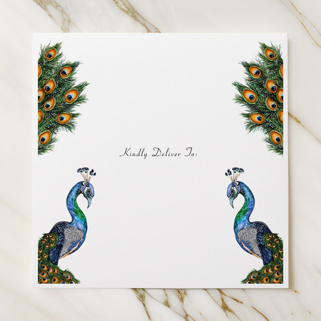 Elegant Watercolor Peacock Envelope (Creator Uploaded)