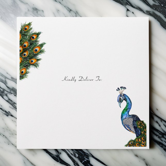 Elegant Watercolor Peacock Envelope (Creator Uploaded)