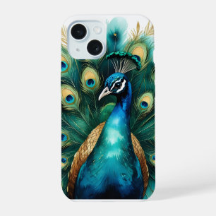 Elegant Watercolor Peacock Feather Phone Case