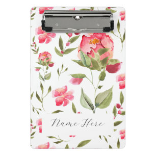 Elegant Watercolor Peony Floral botanical Mini Clipboard