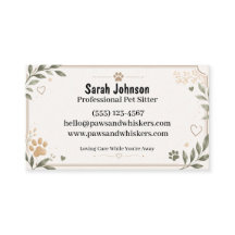 Elegant Watercolor Personalised Pet Sitter