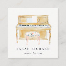 Elegant Watercolor Piano Musician Music Teacher
