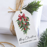 Elegant Watercolor Pines Calligraphy Ink Christmas