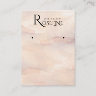 Elegant Watercolor pink Earring Display Business Card