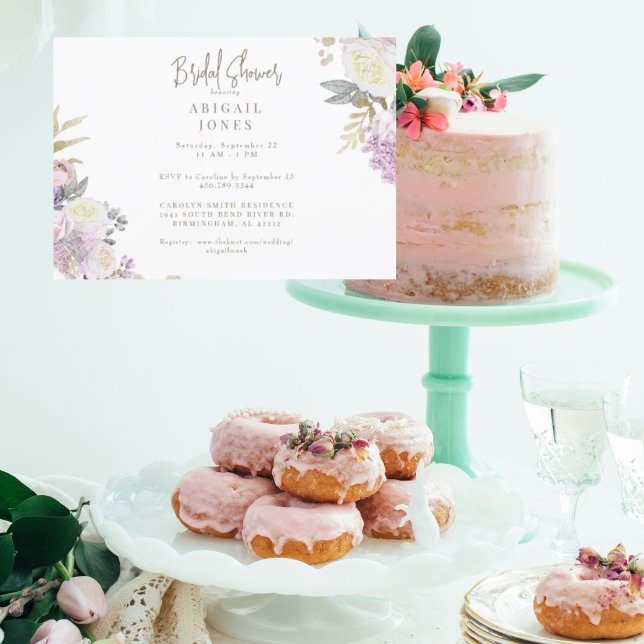 Elegant Watercolor Pink Floral Bridal Shower Invitation (Creator Uploaded)