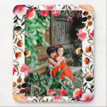 Elegant Watercolor Pink Floral Greenery Photo Mouse Pad<br><div class="desc">Elegant Pink and Red Watercolor Floral Greenery Personalised Photo Mouse Pad</div>