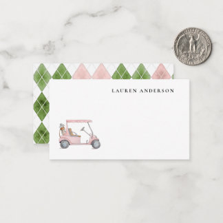Elegant Watercolor Pink Golf cart Little  Card