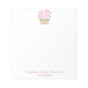 Elegant Watercolor Pink Hydrangea Lady's Notepad