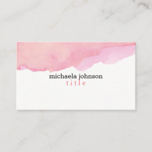 Elegant Watercolor Pink minimal Business Card
