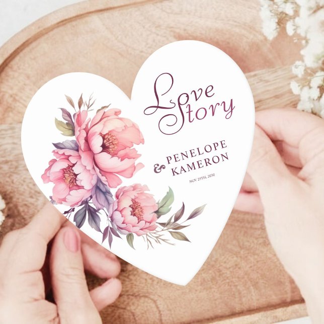  Elegant Watercolor Pink Peonies Paper Coaster (Creator Uploaded)