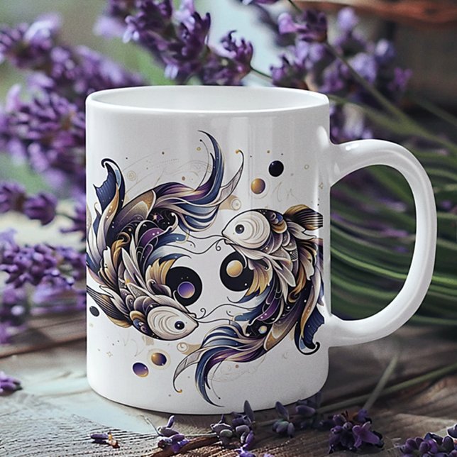 Elegant Watercolor Pisces Zodiac Custom  Coffee Mug (Creator Uploaded)