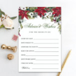 Elegant Watercolor Poinsettia Bridal Advice Card<br><div class="desc">Elegant Watercolor Poinsettia Bridal Advice Card.
Personalise with the bride to brides name and date of shower. 
For further customisation,  please click the "customise further" link. If you need help,  contact me please.</div>