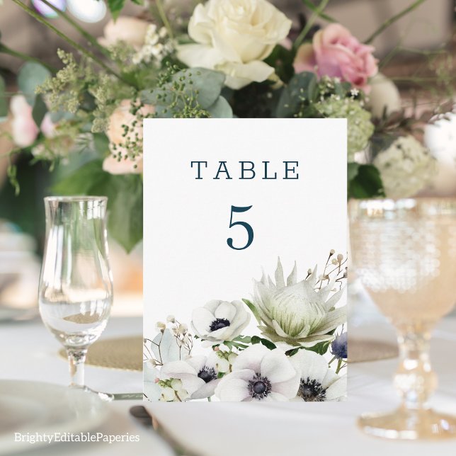 Elegant Watercolor Protea Table Number Cards (Creator Uploaded)