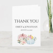 Elegant Watercolor Pumpkin Floral Fall Wedding