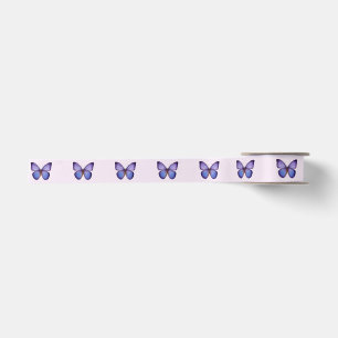 Elegant Watercolor Purple Butterfly Satin Ribbon
