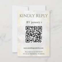 Elegant Watercolor QR Code Wedding RSVP Card
