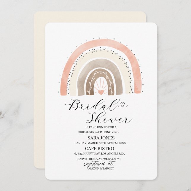 Elegant  watercolor  rainbow  Baby Shower Invitation (Front/Back)