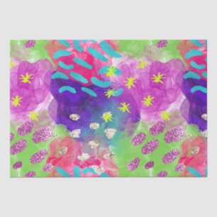 Elegant Watercolor Rainbow Neon Iridescent Pattern Tissue Paper