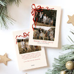 Elegant Watercolor Red Bow Christmas Four Photo Holiday Card<br><div class="desc">Elegant Watercolor Red Bow Christmas Four Photo Holiday Card features a beautiful watercolor red bow around your two photos.</div>
