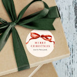 Elegant Watercolor Red Bow Christmas Holiday Classic Round Sticker<br><div class="desc">Elegant Watercolor Red Bow Christmas Holiday Classic Round Sticker features a beautiful watercolor red bow.</div>