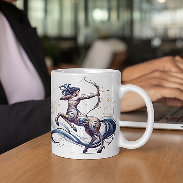 Elegant Watercolor Sagittarius Zodiac Custom Mug (Creator Uploaded)